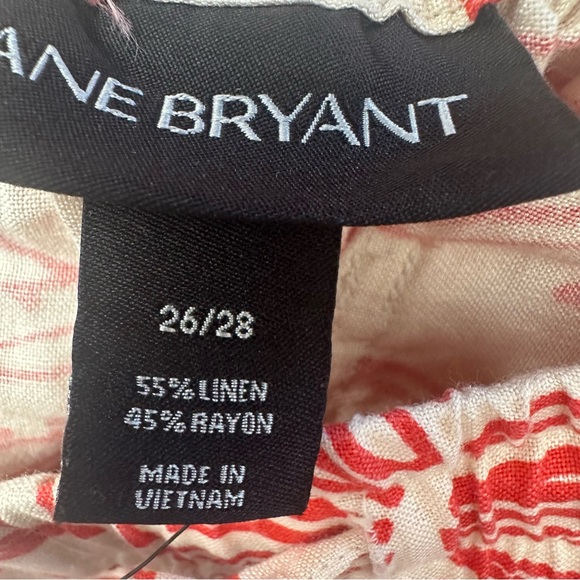 NWT-Lane Bryant Drawstring Linen Blend Wide Leg Pants - Picture 3 of 7